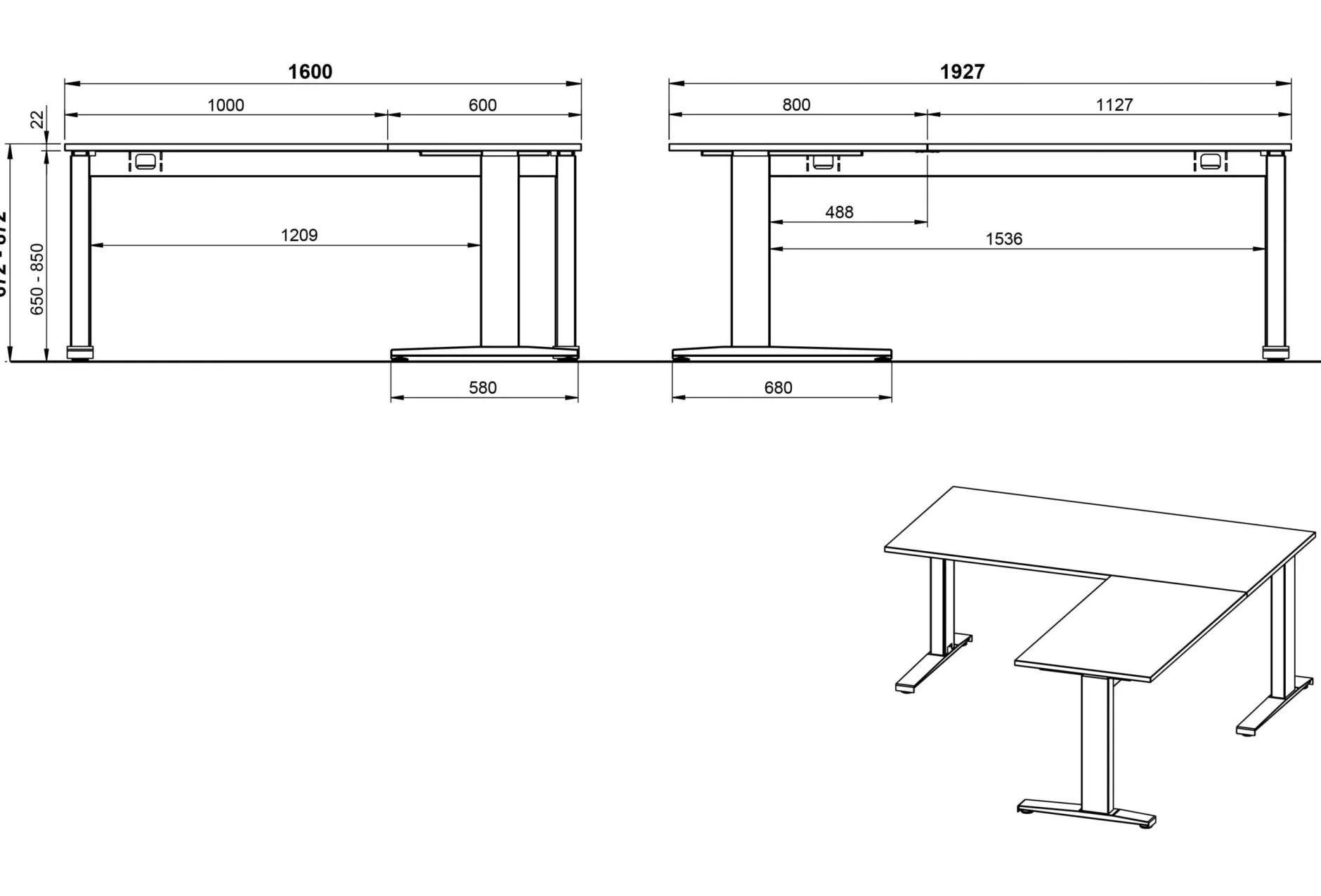 Aanbouwtafel Ergonoma Lichtgrijs^Huisenthuis Clearance