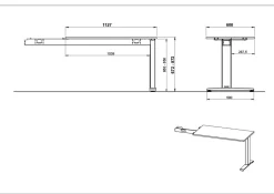 Aanbouwtafel Ergonoma Lichtgrijs Zwart^Huisenthuis Clearance