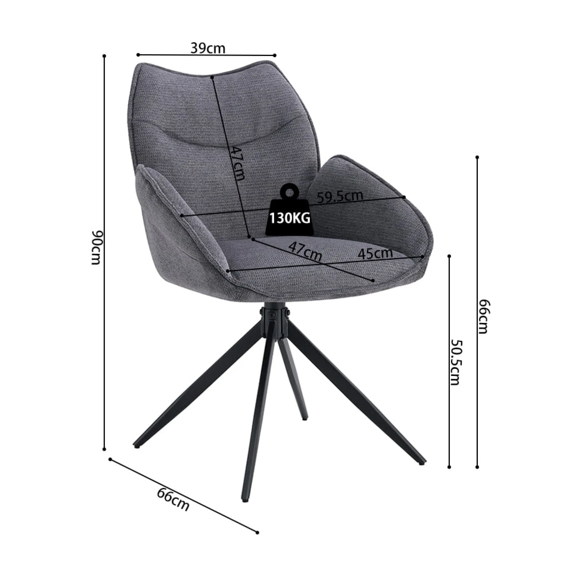 Armstoel Famke Donkergrijs – Set van 2^Huisenthuis Outlet