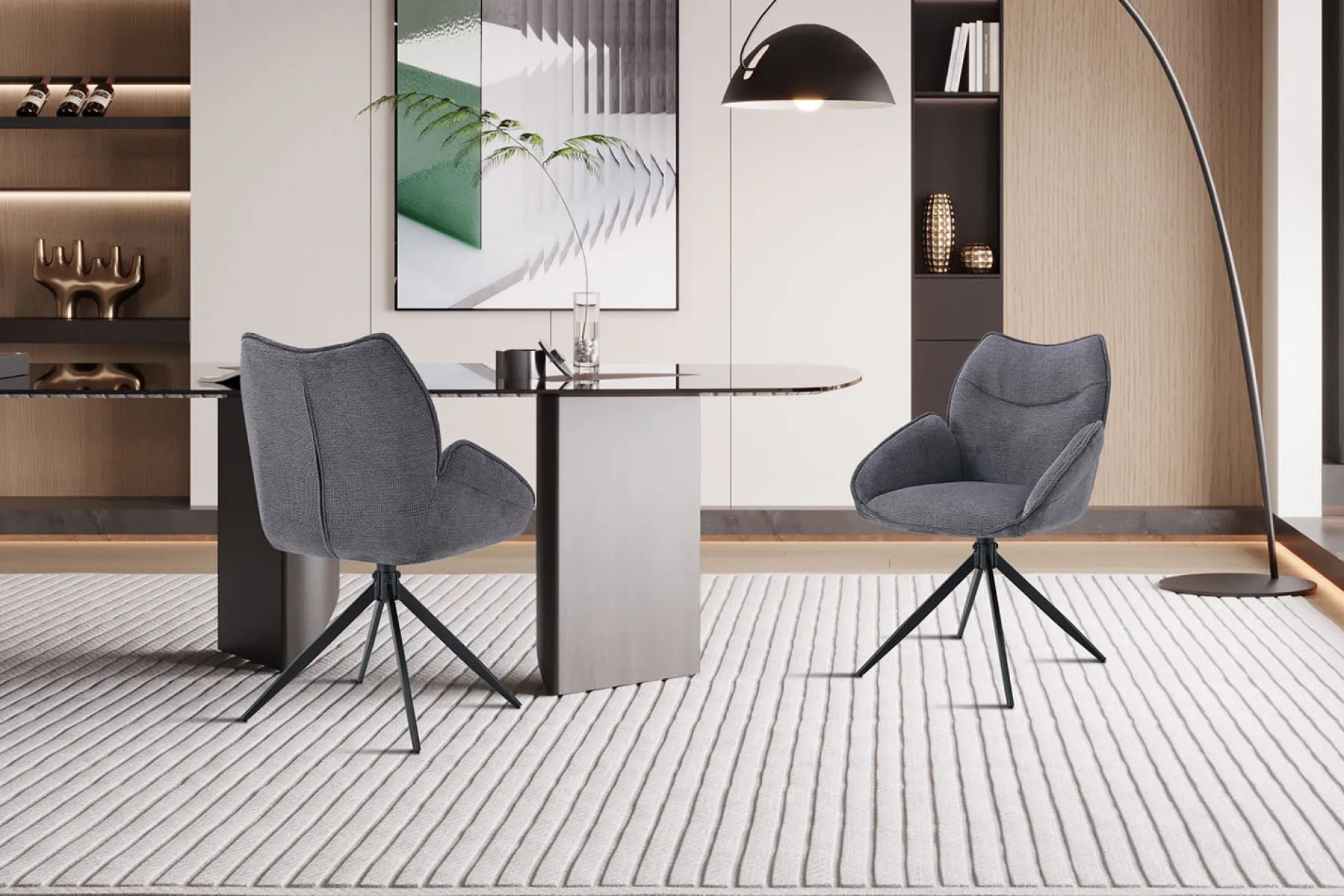 Armstoel Famke Donkergrijs – Set van 2^Huisenthuis Outlet