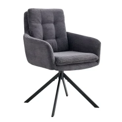 Armstoel Heleen Grijs Ribstof – Set van 2^Huisenthuis New