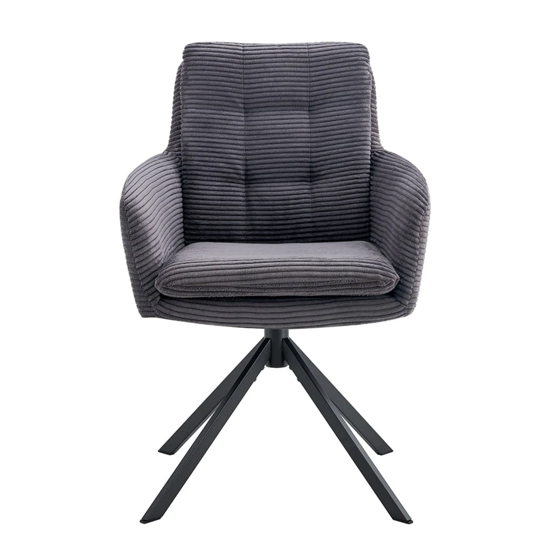 Armstoel Heleen Grijs Ribstof – Set van 2^Huisenthuis New