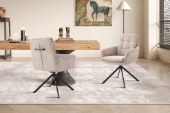 Armstoel Heleen Zand Ribstof – Set van 2^Huisenthuis Hot