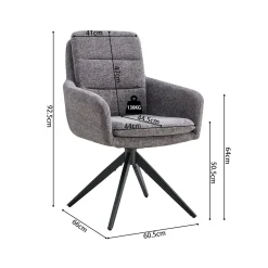 Armstoel Irma Donkergrijs – Set van 2^Huisenthuis Clearance