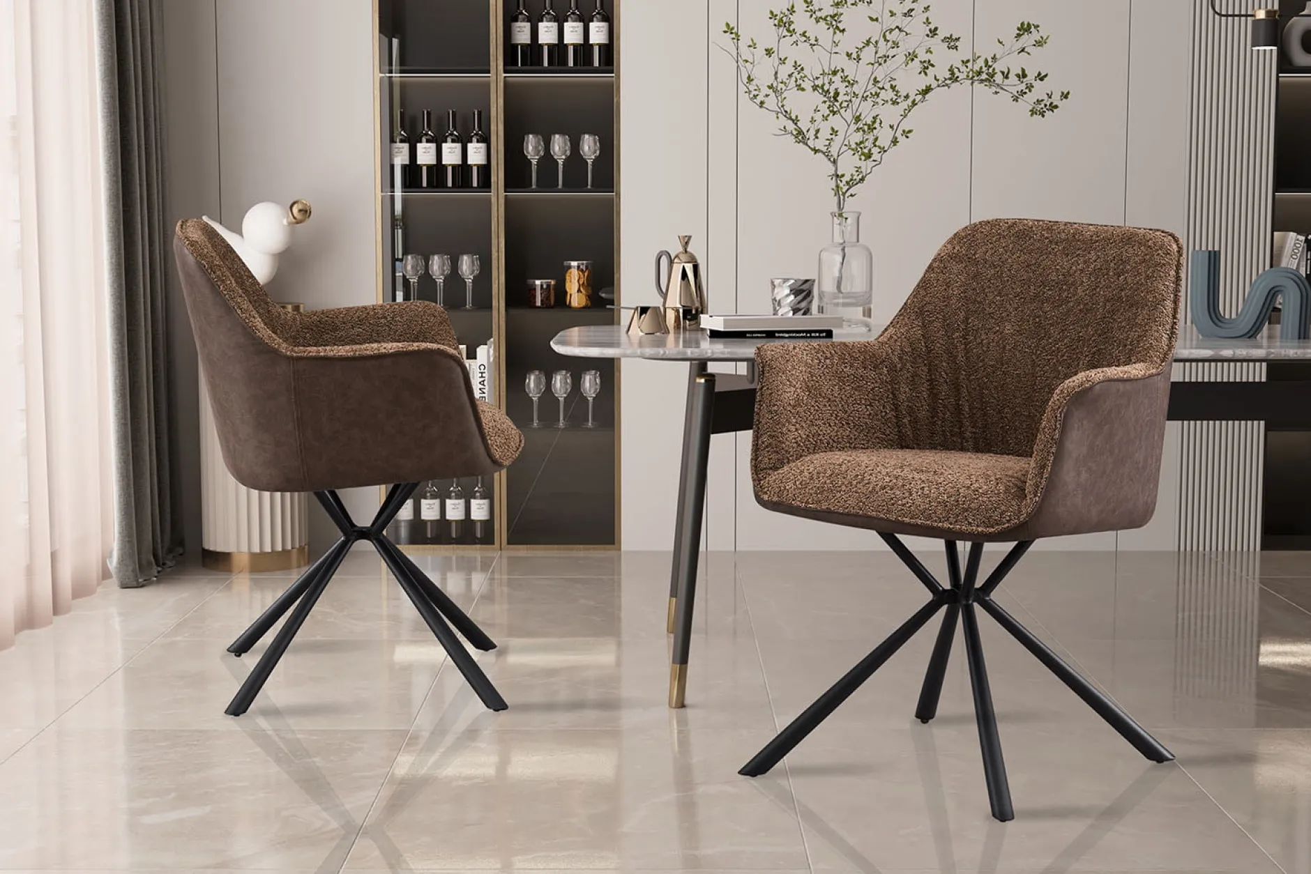 Armstoel Jan Bouclé – Set van 2^Huisenthuis Discount