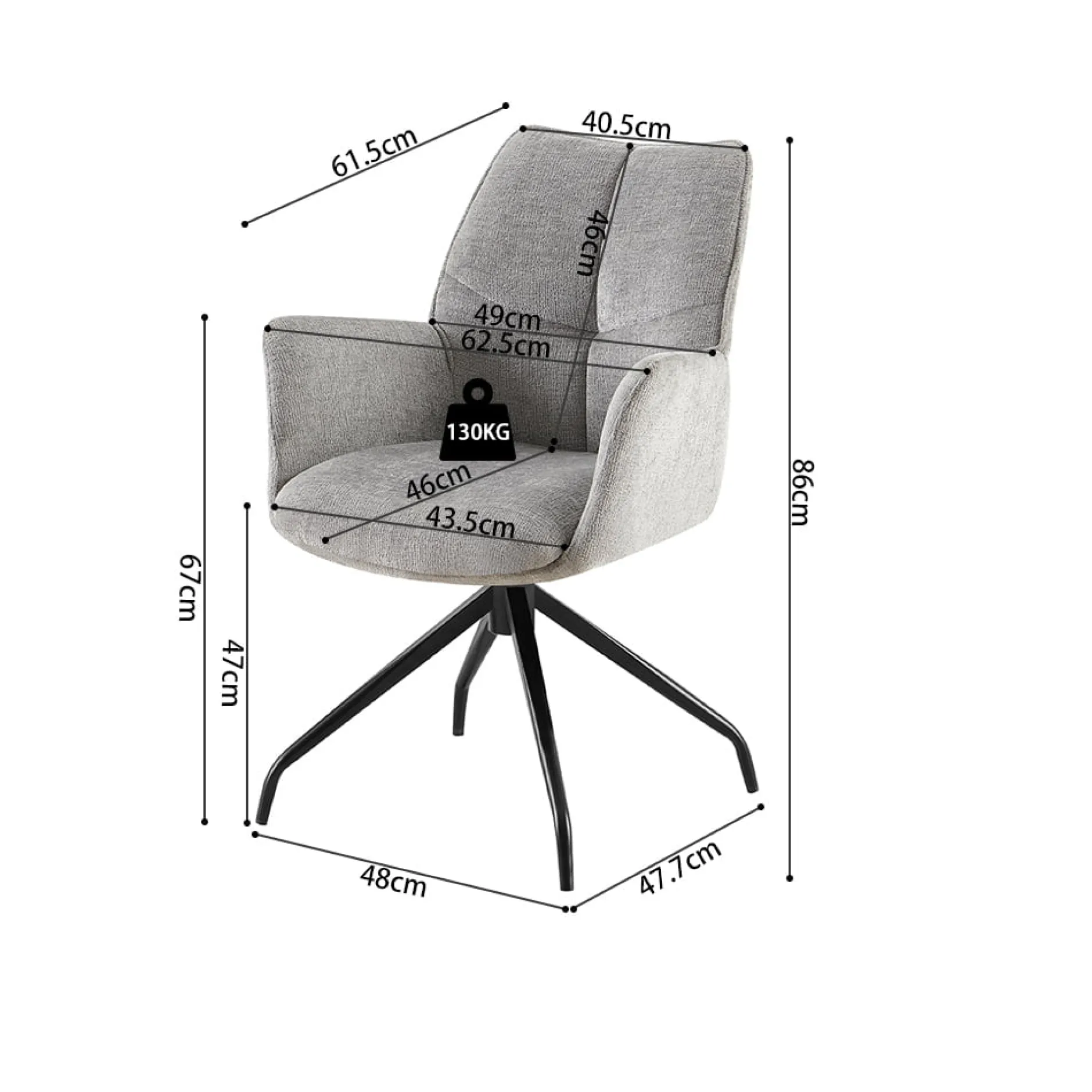 Armstoel Nestor Grijs – Set van 2^Huisenthuis Hot