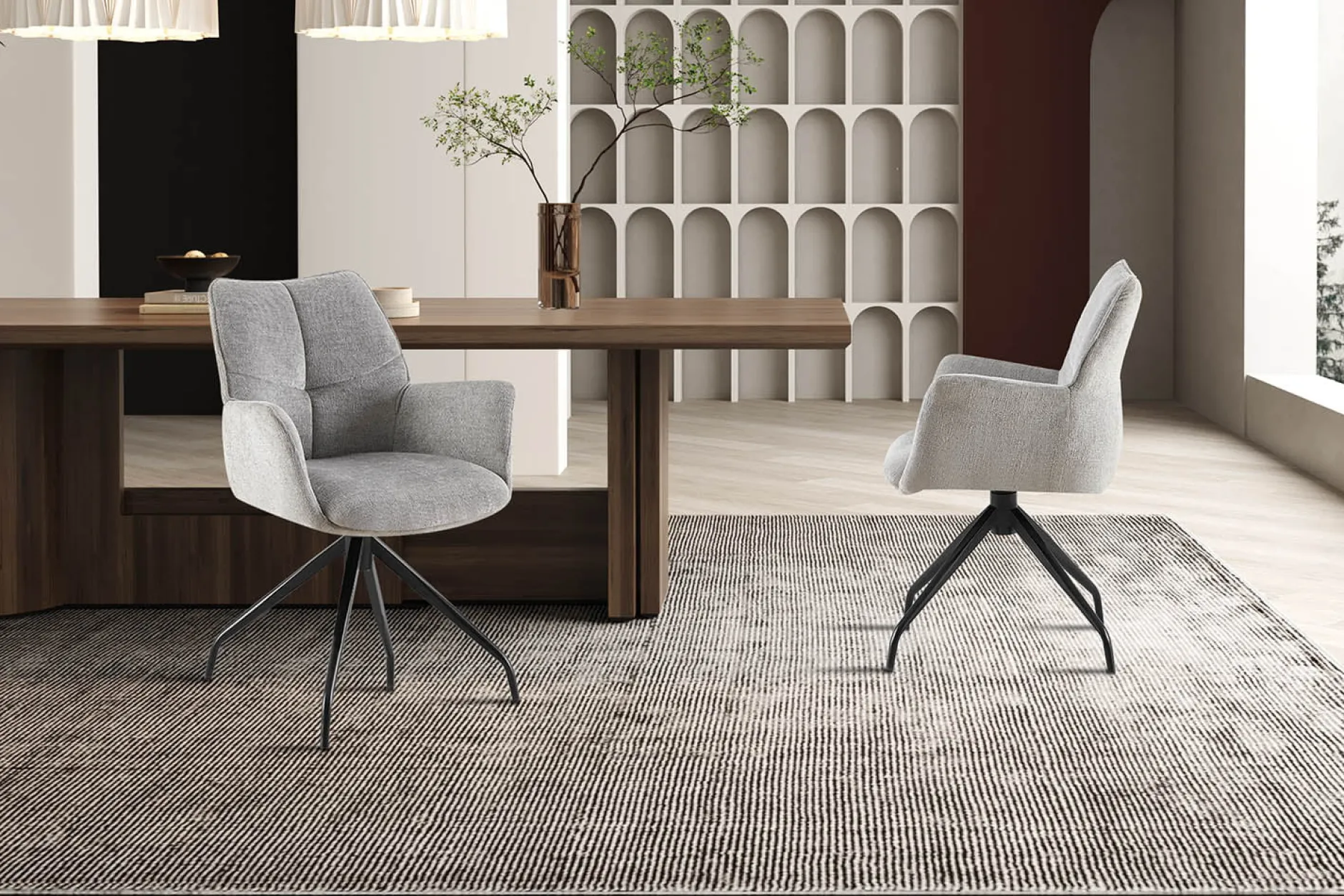 Armstoel Nestor Grijs – Set van 2^Huisenthuis Hot