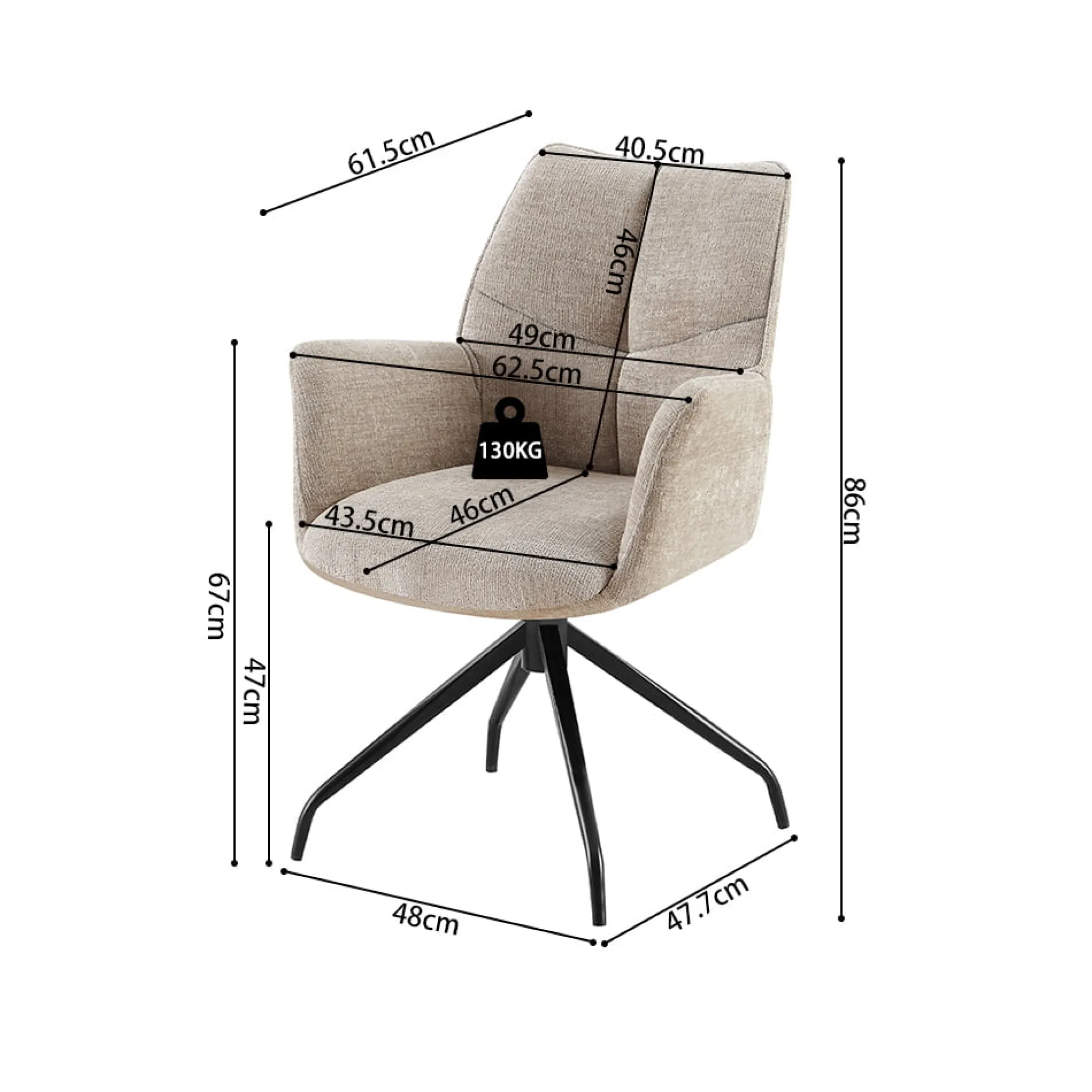 Armstoel Nestor Zand – Set van 2^Huisenthuis Clearance