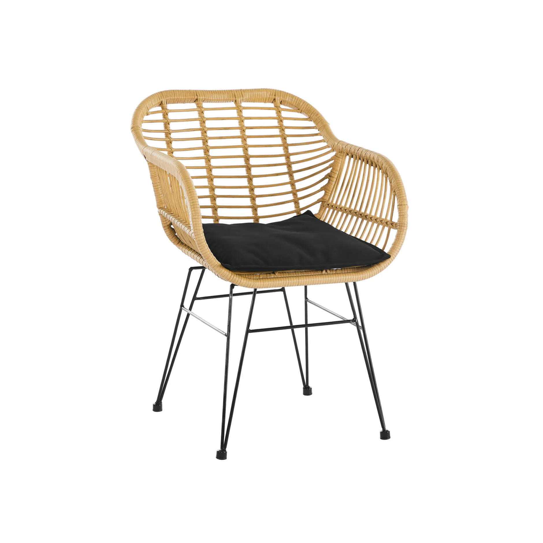 Armstoel Senne Rotan-Zwart – Set van 2^Huisenthuis Sale