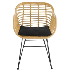 Armstoel Senne Rotan-Zwart – Set van 2^Huisenthuis Sale