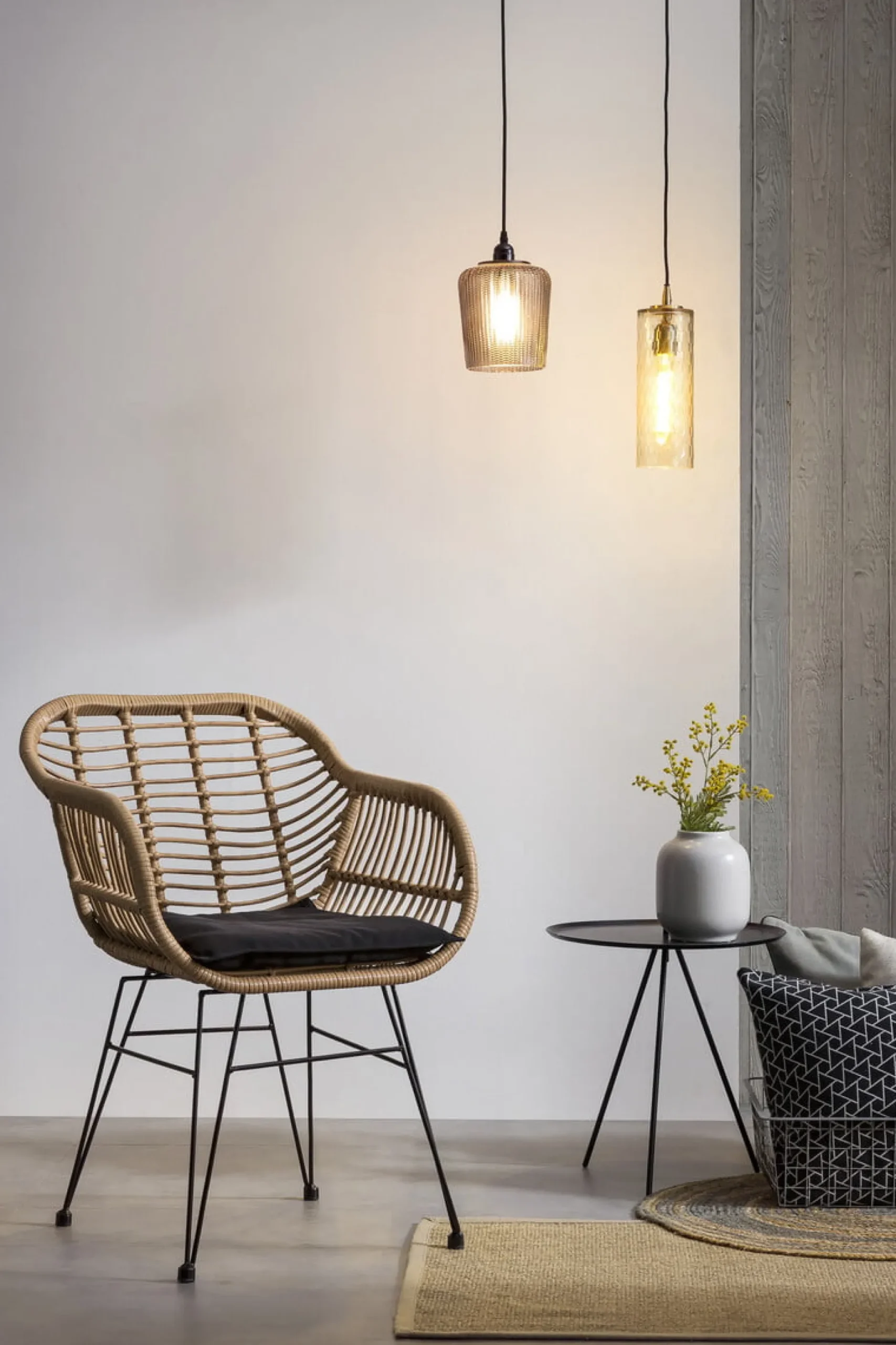 Armstoel Senne Rotan-Zwart – Set van 2^Huisenthuis Sale