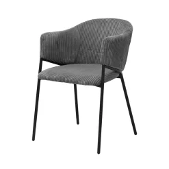 Armstoel Vieve Donkergrijs Ribstof – Set van 2^Huisenthuis Online