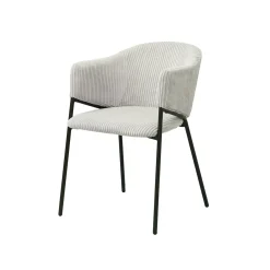 Armstoel Vieve Lichtgrijs Ribstof – Set van 2^Huisenthuis Hot