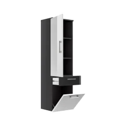 Badkamer kolomkast Ilse Antraciet Wit^Huisenthuis Hot