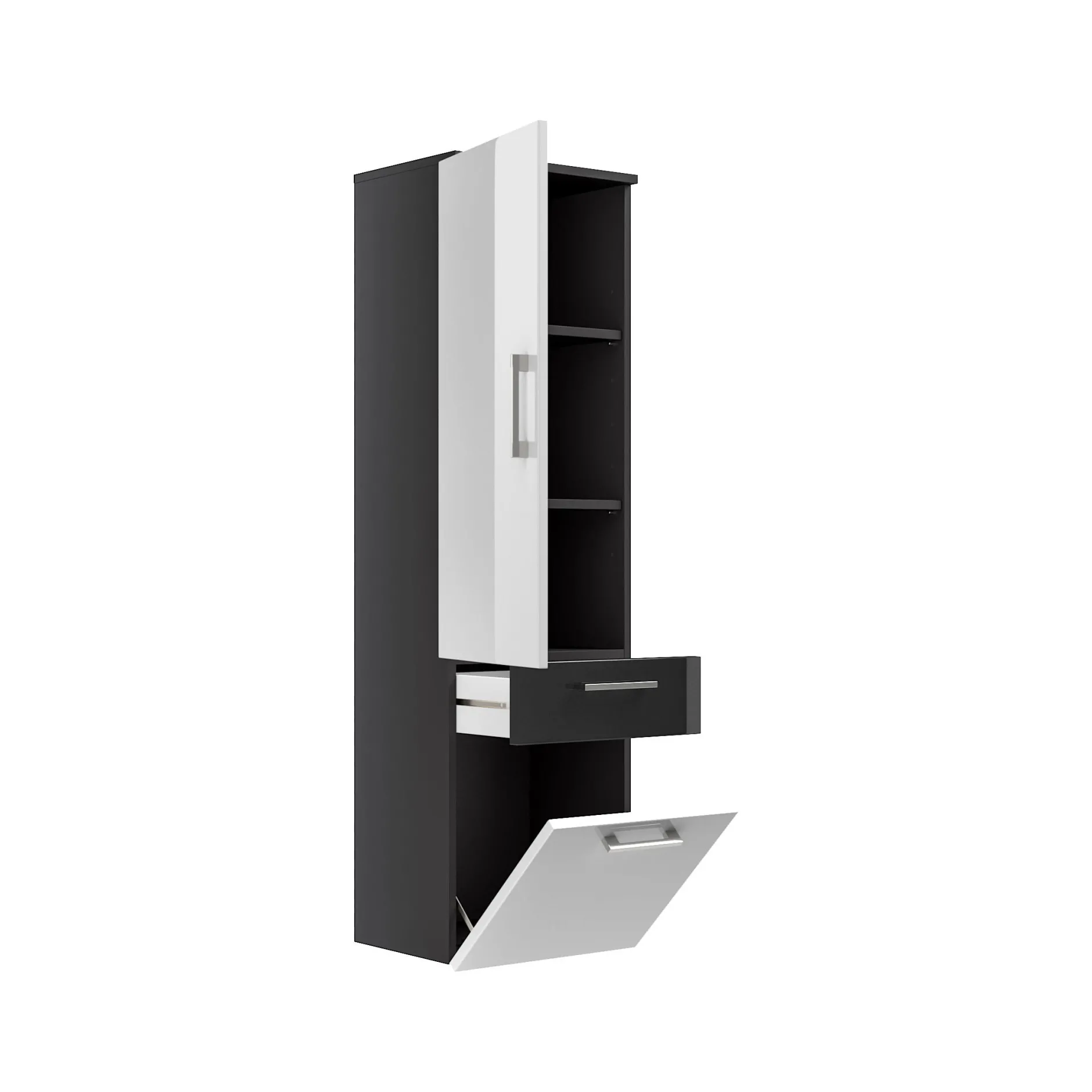 Badkamer kolomkast Ilse Antraciet Wit^Huisenthuis Hot