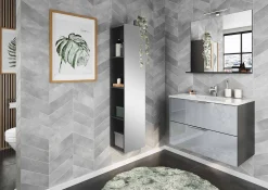 Badkamer Kolomkast Philip Grafiet-Zilver 111 cm^Huisenthuis New