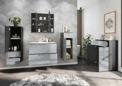 Badkamer Kolomkast Philip Grafiet-Zilver 111 cm^Huisenthuis New