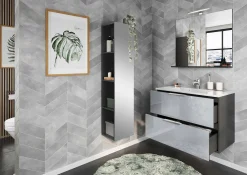 Badkamer Kolomkast Philip Grafiet-Zilver 93 cm^Huisenthuis