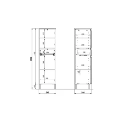 Badkamer Kolomkast Samos Eiken 120 cm^Huisenthuis Online