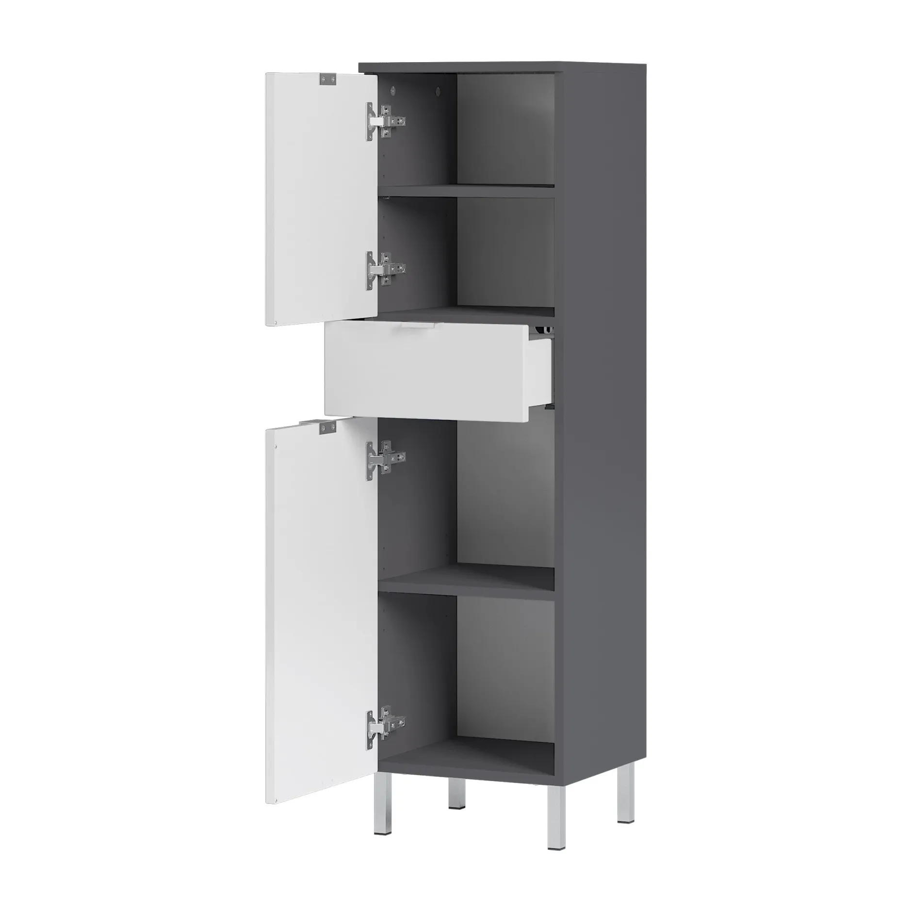 Badkamerkast June Antraciet Wit^Huisenthuis Outlet