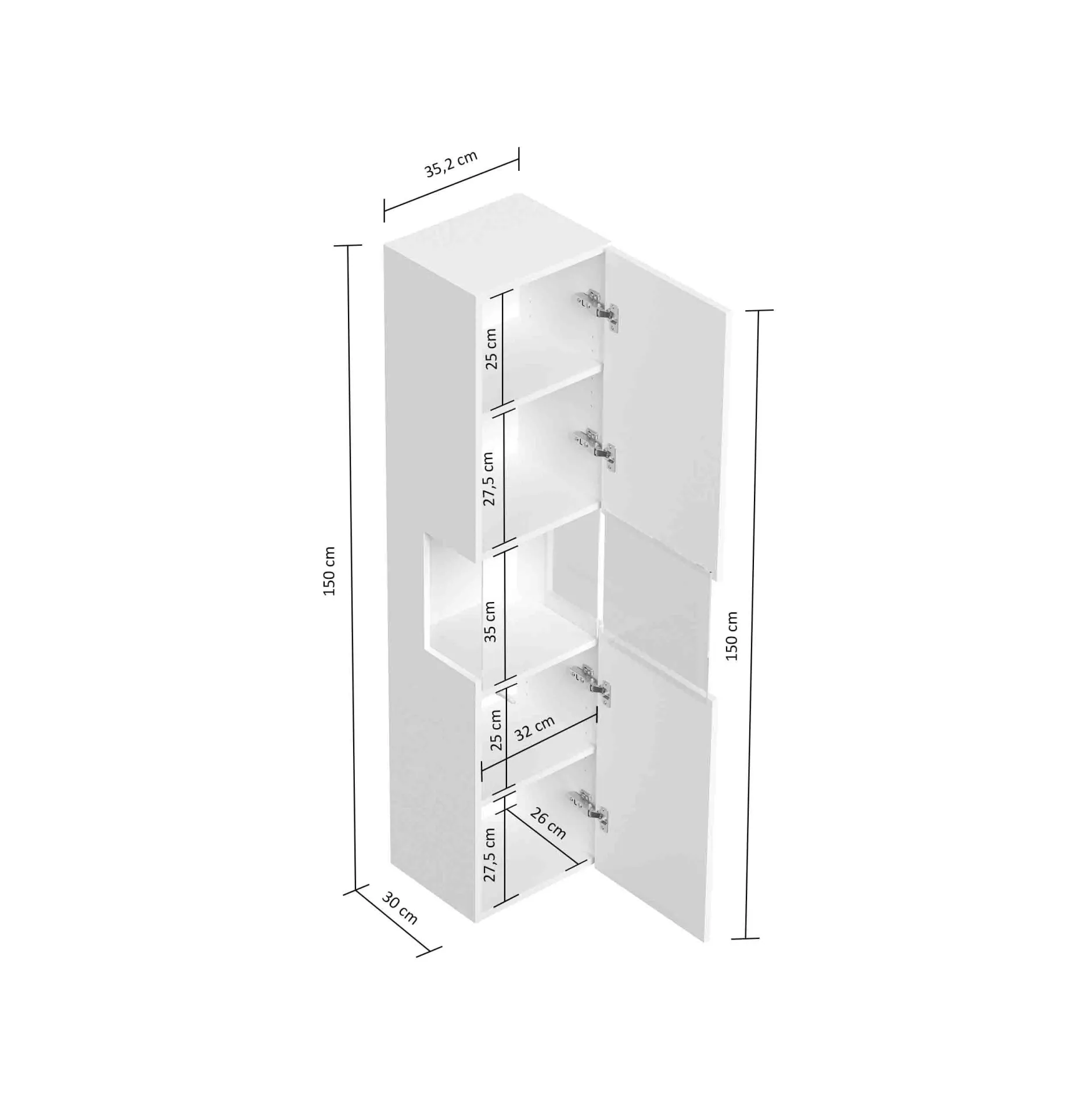Badkamerkast Phoenix Hoogglans 150 cm^Huisenthuis Hot