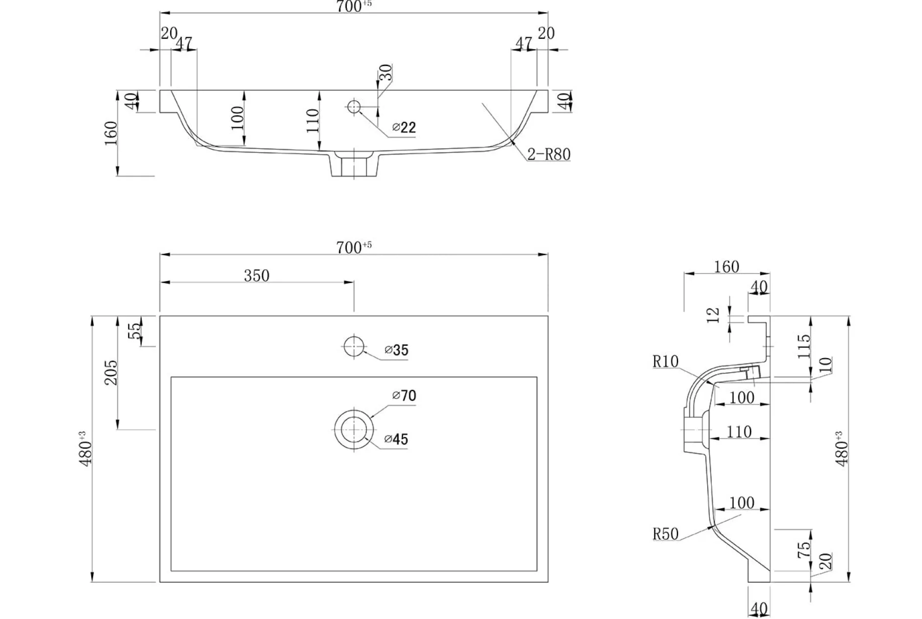 Badmeubel Atlanta 70 cm^Huisenthuis Clearance