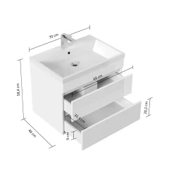 Badmeubel Atlanta 70 cm^Huisenthuis Outlet