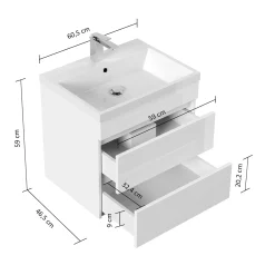 Badmeubel Atlanta 60 cm^Huisenthuis Discount