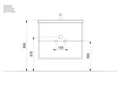 Badmeubel Austin 50 cm^Huisenthuis Hot