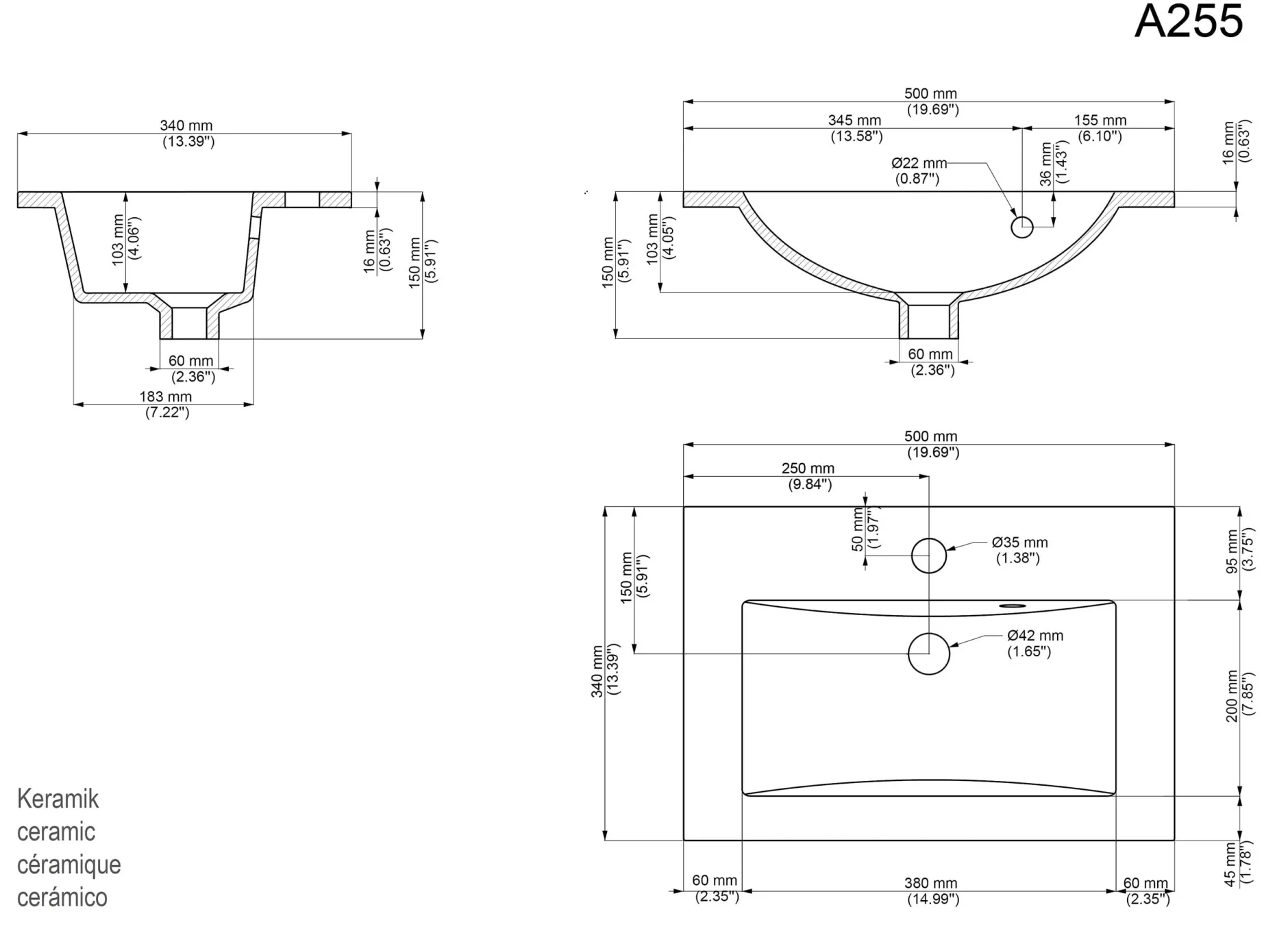 Badmeubel Austin Hoogglans 50 cm^Huisenthuis Outlet
