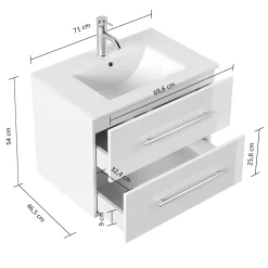 Badmeubel Bilbao 70 cm^Huisenthuis Discount