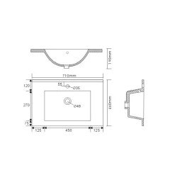 Badmeubel Bilbao 70 cm^Huisenthuis Discount