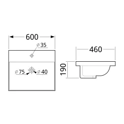 Badmeubel Dallas Hoogglans 60 cm^Huisenthuis New