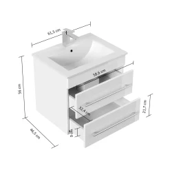 Badmeubel Luton Hoogglans 60 cm^Huisenthuis Best