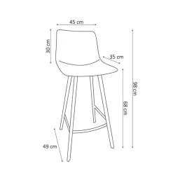 Barkruk Ferry – Hoog – Set van 2^Huisenthuis Hot
