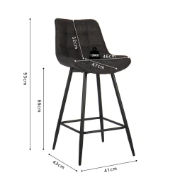 Barkruk Johanna Donkergrijs – Set van 2^Huisenthuis Outlet