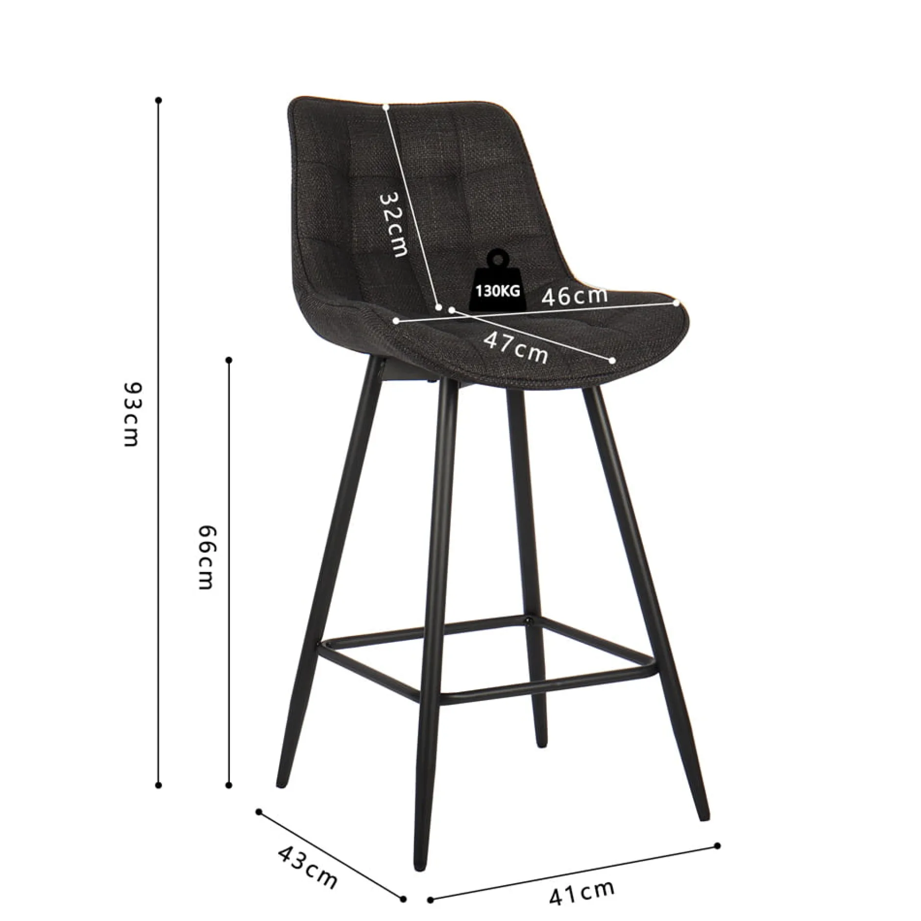 Barkruk Johanna Donkergrijs – Set van 2^Huisenthuis Outlet