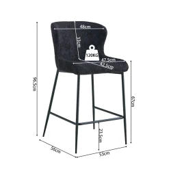 Barkruk Jolie Bouclé Donkergrijs – Set van 2^Huisenthuis Clearance