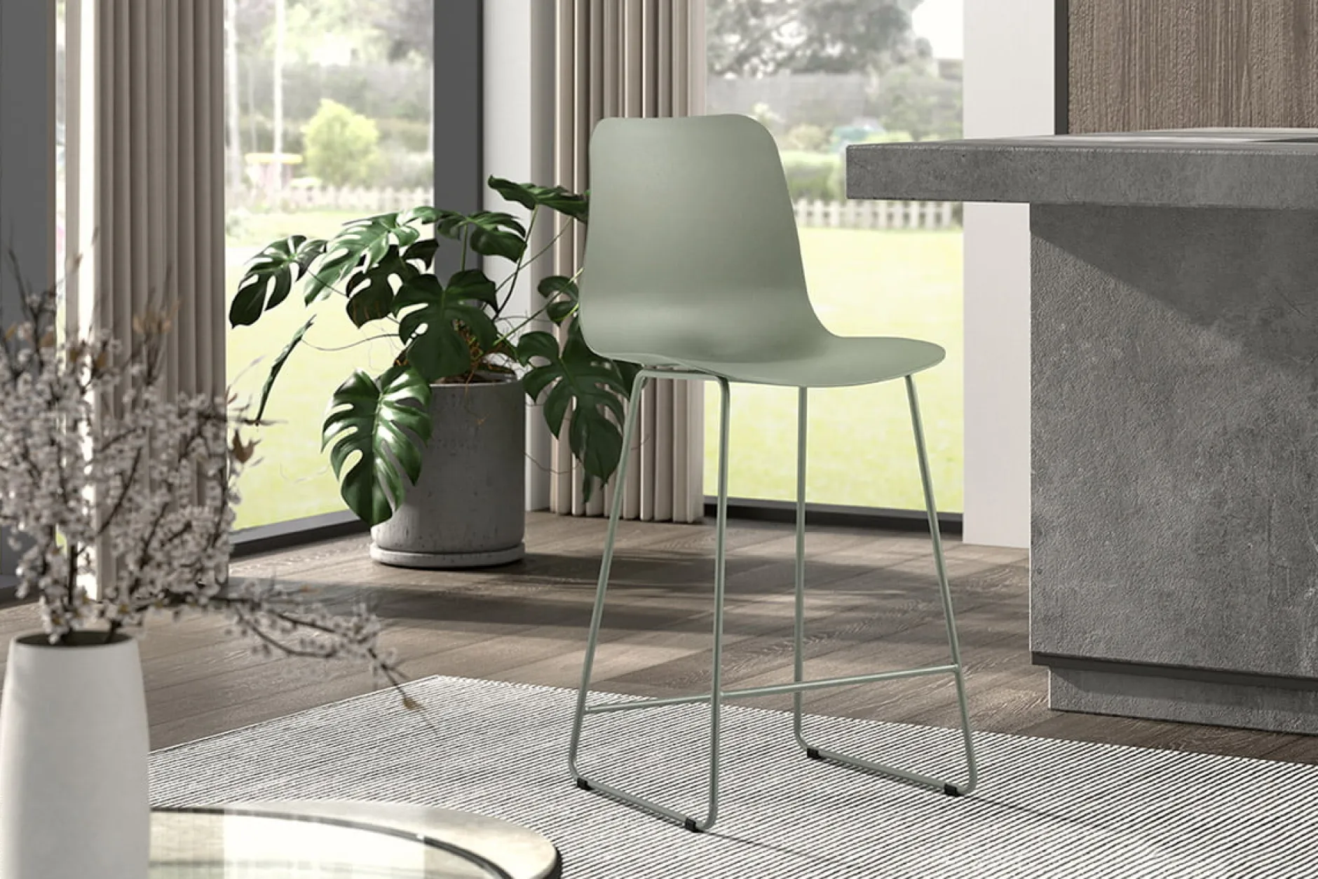 Barkruk Penny Grijs-Groen – Set van 2^Huisenthuis Hot