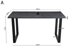 Bartafel Eugene Donkerbruin 180cm^Huisenthuis Online