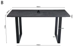 Bartafel Eugene Donkerbruin 180cm^Huisenthuis Online