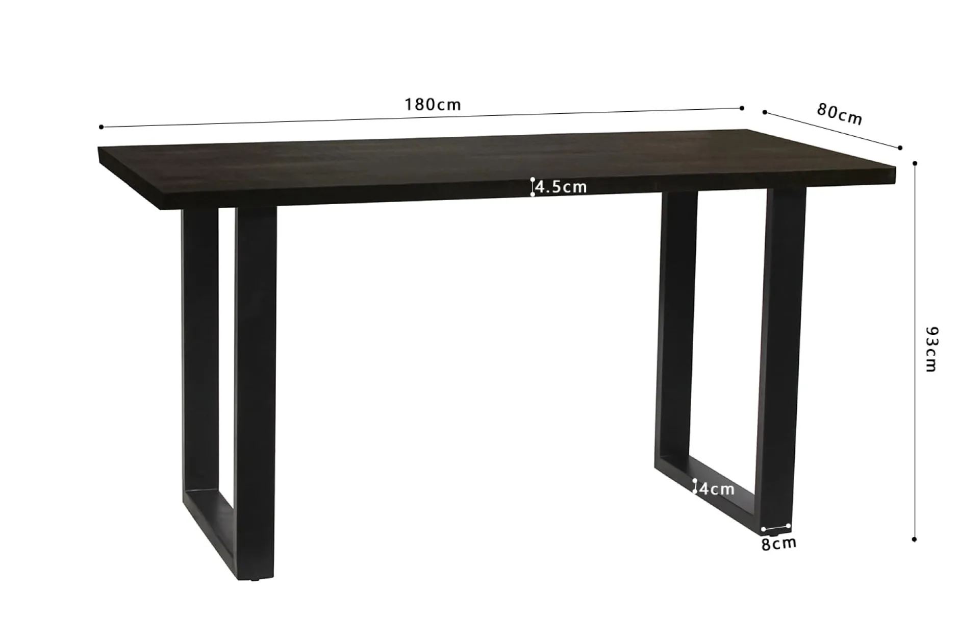 Bartafel Luka 180cm Zwart^Huisenthuis Hot