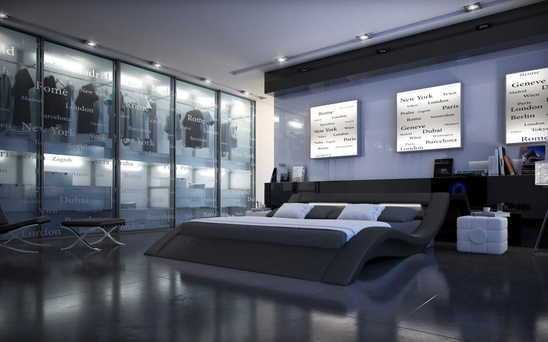 Bed Dario Zwart 180x200cm^Huisenthuis Online