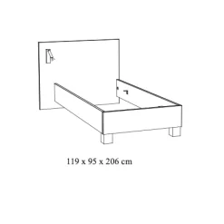 Bed Livia 120×200 cm Eiken^Huisenthuis New