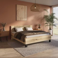 Bed Mekong Eiken 140x200cm^Huisenthuis Outlet