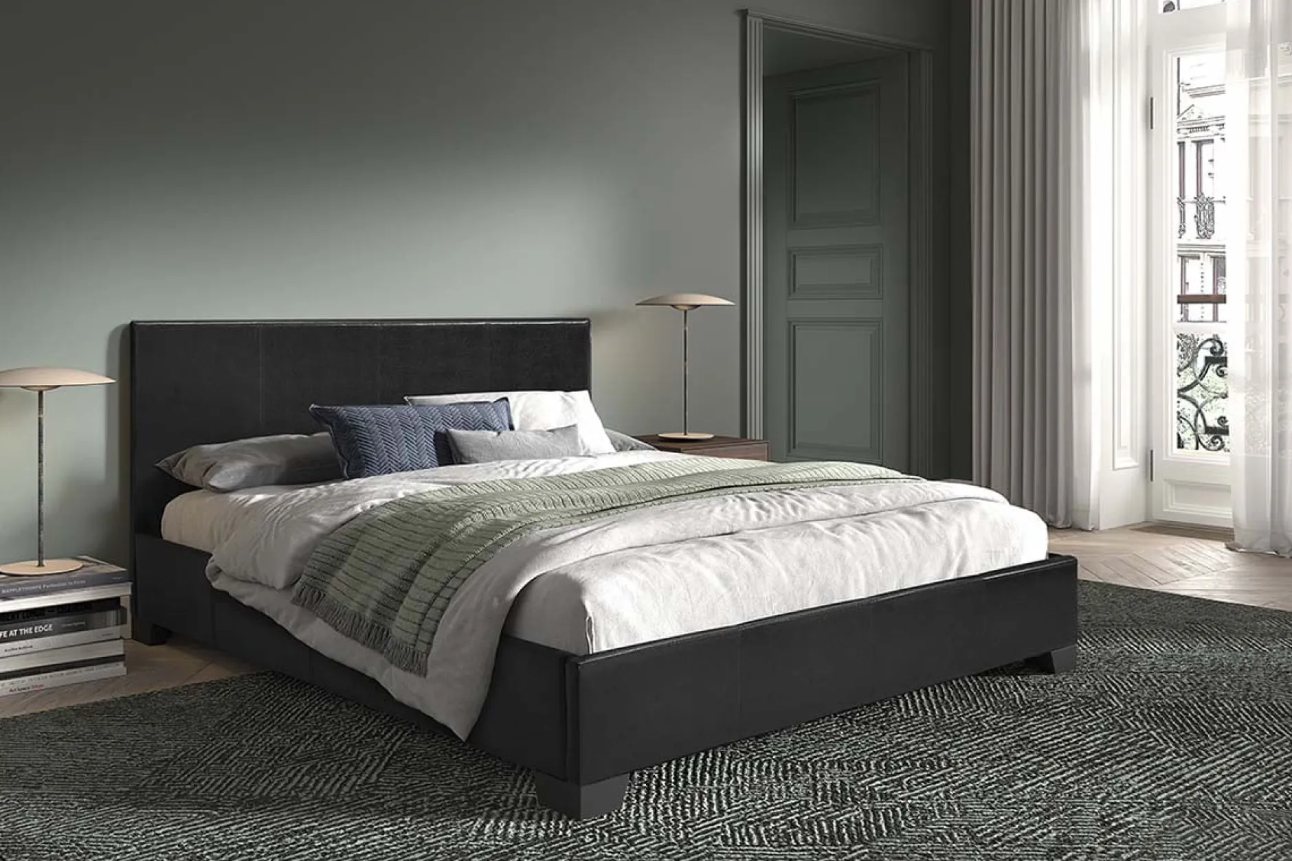 Bed Napels Zwart 160x200cm^Huisenthuis New