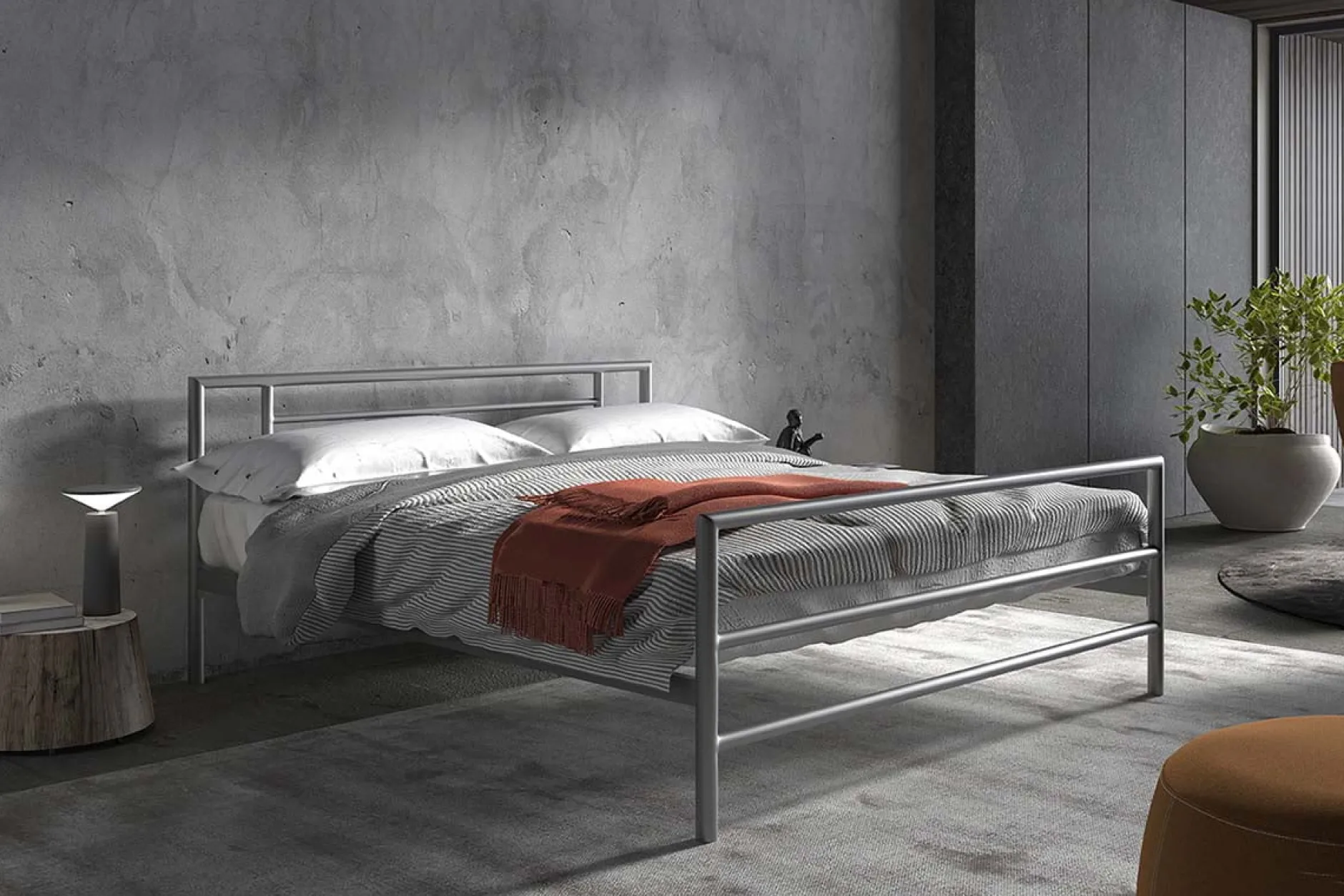 Bed Patrick Grijs 160x200cm^Huisenthuis Hot