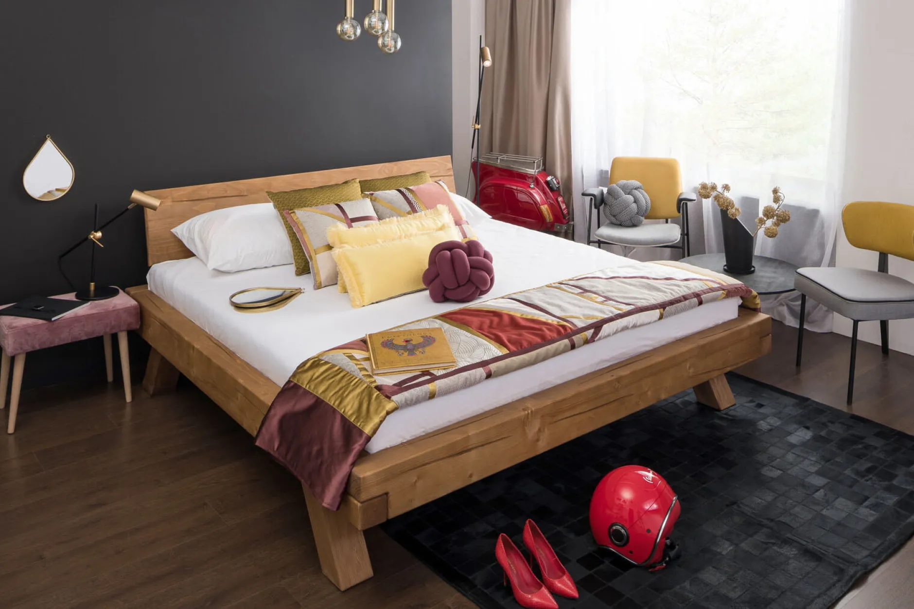 Bed Romeo Vurenhout 140x200cm^Huisenthuis Clearance