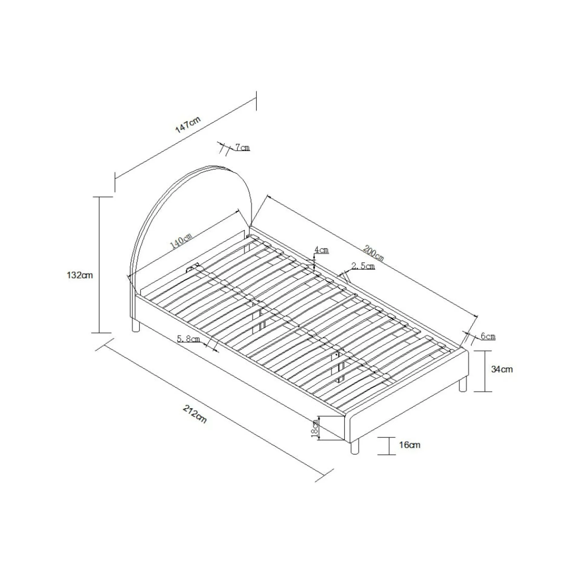 Bed Victoria Bouclé 140×200 cm^Huisenthuis New