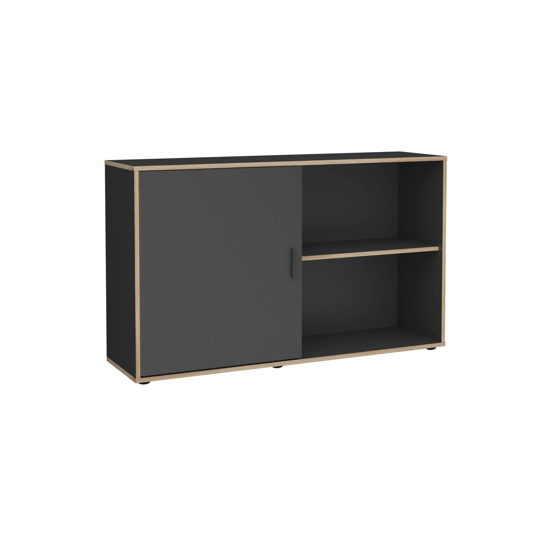 Bijzetkast Fabian Antraciet Eiken^Huisenthuis